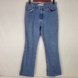 Jones‎ Sport Womens Jeans 10 Blue Denim Mid Rise Stretch Bootcut Medium Wash
